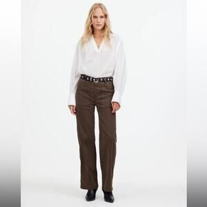 Madewell Petite Low-Slung Baggy Utility Pants Field Olive